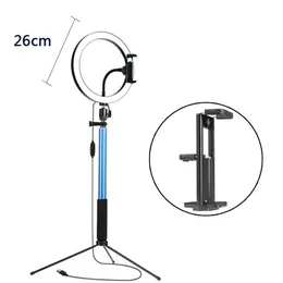 10" LED Ring Light 5500K Photo Studio Light Photography Dimmable Video For Smartphone With Tripod Selfie Stick & Phone Holder