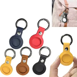 Colorful Leather Keychain Party Favor Anti-lost For Airtag Protector Bag All-inclusive keychain locator Individually Packaged Small Gift