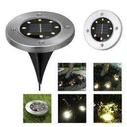 LED Gadget IP65 Waterproof 8 Solar Outdoor Ground Lamp Landscape Lawn Yard Stair Underground Buried Night Light Home Garden Decoration