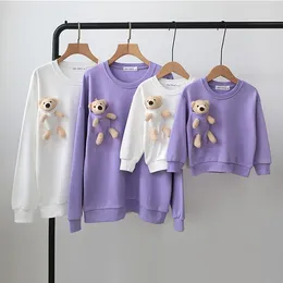 2021 New Boys Girls Cartoon Sweathshirts Mother And Daughter Long Sleeve Loose T-shirts Kids Cotton Sweaters