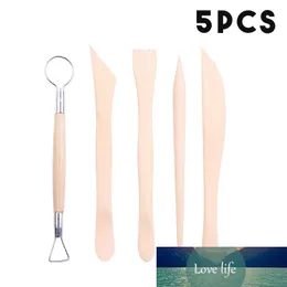 5 st Pottery Sculpting Carving Tools Set Komplett Trä Lera Modelleringsverktyg Trä och Rostfritt Stål Keramiklera verktygssats