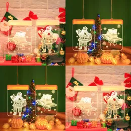 Household Christmas Theme Lamp String Santa Claus Pattern LED Family Indoor Decorate Energy Saving 3D Coloured Lights New Arrival 9cy J2