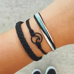 Mode geflochtene Welle Armbänder Set mehrschichtige verstellbare Frauen Armband Kette Modeschmuck Geschenk wird und sandig neu