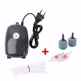 Aquarium Fish Tank Air Pumpar Tillbehör Mini Silent Compressor Single Double Outlet Oxygen Akvarium Aquatic 220V 3W 5W