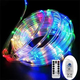 10-15M LED Rope String 8 Play Modes with Remote Street Garland Outdoor Waterproof Fairy lights for Wedding Holiday Decors 201211