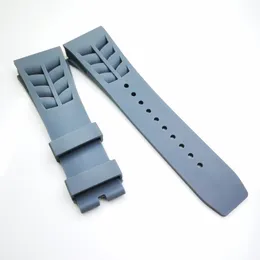 25mm / 20mm Grey Watch Band Clasp Rubber Strap For RM011 RM 50-03 RM50-01