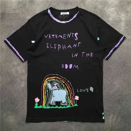 Nowa Nowość 2019 Mężczyźni Vetements Elephant T Shirts T-shirt Hip Hop Skateboard Street Bawełniane Koszulki Tee Top Kenye S-XXL # K15 G1229