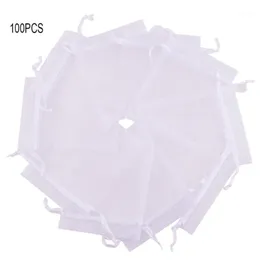 Presentpapper Dragbar påse Beam Mun Mesh Förpackning Påse Dragsnören Påsar Bröllop Organza1