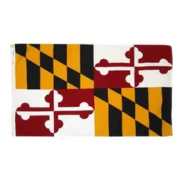 Flaggen der USA, Bundesstaat Maryland, 91 x 152 cm, 100D-Polyester, für den Außenbereich, hohe Qualität, mit zwei Messingösen