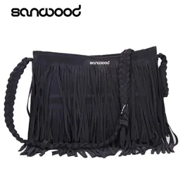 Moda feminina Fringe Borla Ombro Messenger Cross Body Bag Bolsa