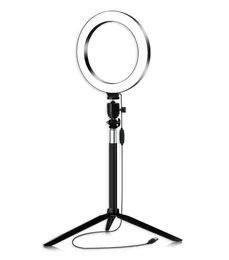 Mini Selfie Ring Light dla Online Conference Circle Lampa Ringlight z statywem stojącej do oświetlenia fotograficznego wideo Tiktok