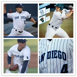 Бейсбол NCAA Custom San Diego Toreros Baseball Jersey Brycen Mautz Robinson Jack Hyde Grady Miller Lucas Braun Eddy Pelc Cole Colleran