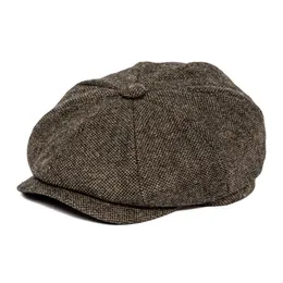 Botvela Men 8 sztuki wełna mieszanka Newsboy Flat Cap Gatsby retro kapelusz czapki Baker Boy Hats Women Boina Khaki Coffee Brown 005 20328S