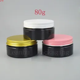 Schwarzer Make-up-Verpackungsbehälter aus Kunststoff, nachfüllbarer, sauberer PET-Siegeltopf aus Aluminium mit Schraubverschluss, 80 cm³, selbstgemachte leere Kosmetikbehälter. Hohe Qualität