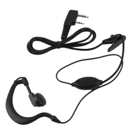 2 PIN Earpiece Headset PTT with Microphone Walkie Talkie Ear Hook Interphone Earphone for BAOFENG UV5R Plus