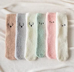 Cute cartoon Socks For girls Super soft Coral Fleece Warm Stockings For Woman and Kids