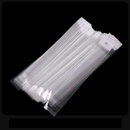 Jewelry Packaging Bag Long Clear Plastic Self-adhesive Bags with Hanging Hole for Necklace Watch Cosmetic Brush