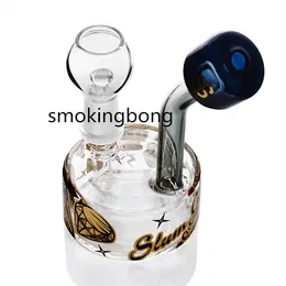 4.9inchs Hookahs B￤gare dab riggar tjockt glas vatten bongs litet r￶kr￶r med 14 mm sk￥l tobak cigarett tillbeh￶r