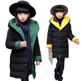 Baby girls clothes 3-15T kids winter warm jacket teenage Double-sided wear down cotton coat children hooded coat baby snow suit LJ201017