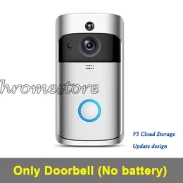 Smart V5 Doorbell Hem Trådlös 720p HD WiFi Realtid Videokamera Tvåvägs Audio Night Vision Dörrklocka med appkontroll