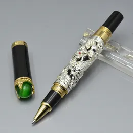 High quality JINHAO Pen Silver and Golden Dragon shape Reliefs Barrel Rollerball pen office school supplies Best Writing Smooth Option Pens