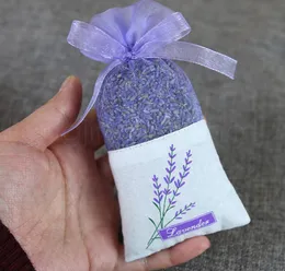 Lila bomullsorganza lavendel påse påse diy torkad blomma paket väska bröllop fest bbyver bdesports