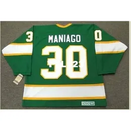 740 # 30 Cesare Maniago Minnesota Kuzey Yıldızları 1967 CCM Vintage Home Hockey Jersey veya Özel Herhangi bir isim veya numara Retro Jersey