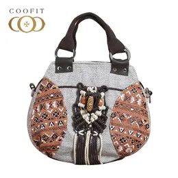 Coofit retro kadınların üst kolu basit vintage küçük küçük çanta dişi boncuklu tasarım çapraz gövde omuz tote çanta çantası
