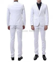 New Popular Slim Fits Groom Tuxedos Notch Lapel Men Suits Wedding/Prom/Dinner Best Man Blazer (Jacket+Pants+Vest+Tie) W230