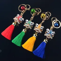 40pcs DHL Cute cartoon lady bag pendant decoration creative little lion key chain dance lion car key pendant