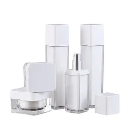 300pcs / parti 30 / 50g Acrylic Square Cream Jar Pot 50/100 ml Lotion Pump Bottle Perfume Atomizer Spray Cosmetic Container