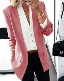 Abiti da donna Blazer Donna Designer Abbigliamento 2021 Cardigan Solid Office Lady Autunno Cappotti neri Donna Giacca formale manica lunga Donna Po