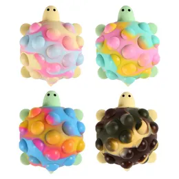 Fidget Toys 3D Turtle Shaped Squeeze Ball Doll Decompression Toy Silicone Children Ball Relief Its Anti-Stress Vent