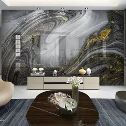 Niestandardowa tapa mural 3D nowoczesna czarna abstrakcyjna marmurowa ścienna ścienna salon sofa