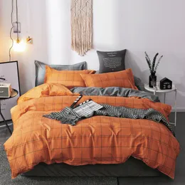 Mjukt Bekväma sängkläder Säng Linens Duvet Cover + Flat Sheet + PillowCase 3 / 4PCS Enstaka Queen King Size No Quilt C0223