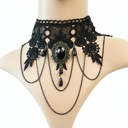 Gothic Jewelry Vintage Lace Collar Necklaces Women Accessories spider Choker Necklace