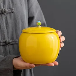 Bottiglie di stoccaggio Barattoli Portagioie in ceramica colorata Contenitore per tè sigillato Contenitore per alimenti Contenitore per alimenti Vaso per snack profumato di grande capacità