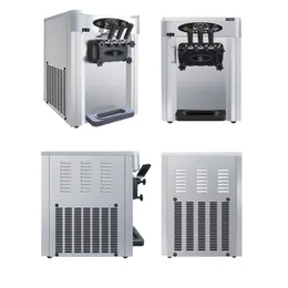 2024 new high-quality commercial desktop stainless steel three flavor soft ice cream machine
