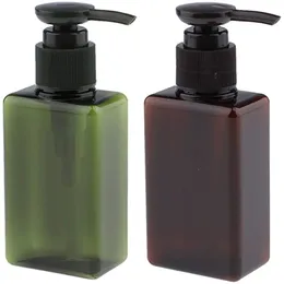 100ml Petg Pompa Şişeleri Kare Losyon Duş Jel Şişe Makyaj Kozmetik Şampuan Için Doldurulabilir Boş Plastik Konteyner