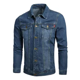 Jeans jakcet homens azul preto denim jaquetas masculinas primavera outono roupas streetwear casual fino ajuste jean casaco