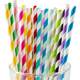 Bionedbrytbara engångsremsor Paper Halm Environmental Colorful Drinking Straw Bröllop Barn Födelsedag Party Decoration Supply Bar Tool