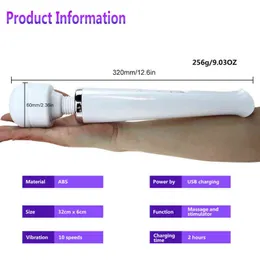 Nxy sex vibratorer man nuo 10 hastighet ultra kraftig stor vibrator kropp massager av stok g-spot stimulator produkt leksak för kvinnor USB belastning 1208