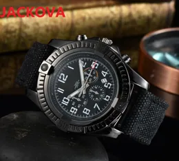 Sub quadranti NON Woking Orologio da uomo di marca Cronometro classico di lusso famoso designer cinturino in tessuto di nylon movimento al quarzo orologi a coclea per il tempo libero