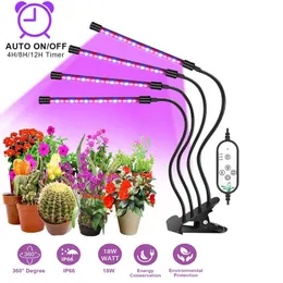 Pełny spektrum USB Phytolamps DC5V rosną światła z timerem 9 W 18 W 27W 36W Clip Desktop Clip LED Lampy Fito dla roślin Kwiaty Growrodź Światła