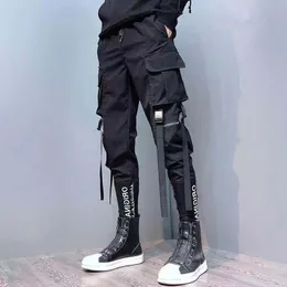 Men's Pants Men Summer Cargo Embroidery Joggers Techwear Trousers Pockets Gothic Hip Hop Harem Streetwear