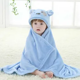 子供のためのかわいい動物のフードバスタオル子供ベイビーバスローブS毛布のものはフード付き幼児ビーチ210728