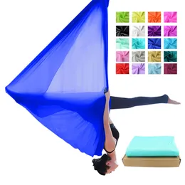 New PRIOR FITNESS 4 Meters Yoga hammock fabric nylon tricot anti gravity yoga swing aerial inversion swings 20 colors air Q0219
