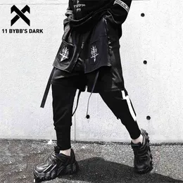 11 BYBB'S DARK Tactical Fake Two Cargo Pant Man Harajuku Embroidery Joggers Men Trousers Streetwear Hip Hop Function Pants 210723