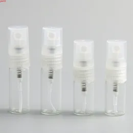 100 x 2 ml 3 ml Reise-Mini-Parfümflasche aus Glas, leer, nachfüllbar, tragbar, Spray, kleiner Parfümzerstäuber, Probenfläschchen, hohe Menge