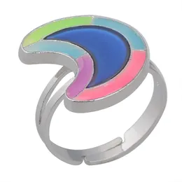 Lua luminosa anel de humor emoção cor troca de anéis ajustáveis 100pcs/lote